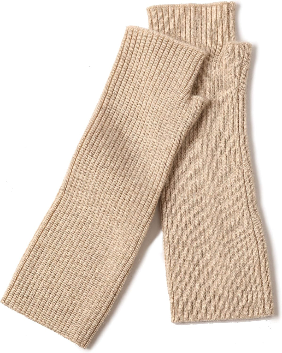 Prettystern Damen mid-lange Kaschmir Pulswärmer Arm-Stulpen fingerlose Ripp-Strick Handschuhe Länge