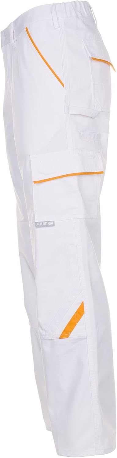 Planam Highline Herren Bundhose reinweiss gelb Modell 2327, Grösse 56 Reinweiss/Gelb 56, Reinweiss/G