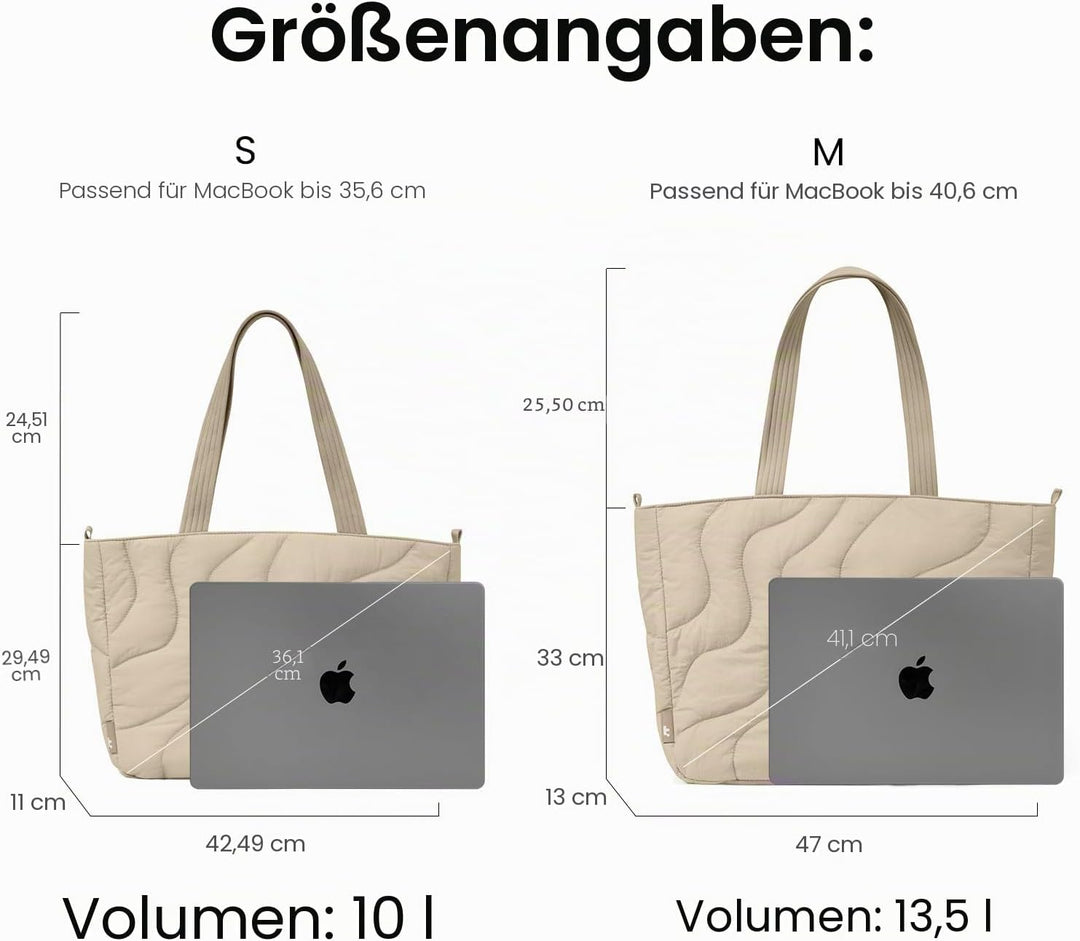 tomtoc Puffer Laptop Tragetasche für Damen, 10L Tote Bag für 13-14 Zoll MacBook, Leichte Schultertas