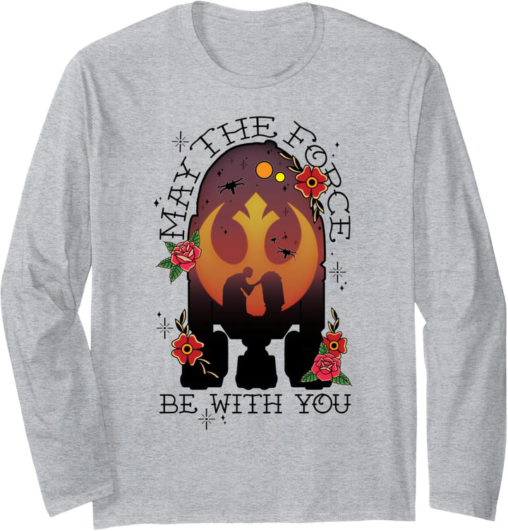 Star Wars R2-D2 May The Force Be With You Sunset Poster Langarmshirt