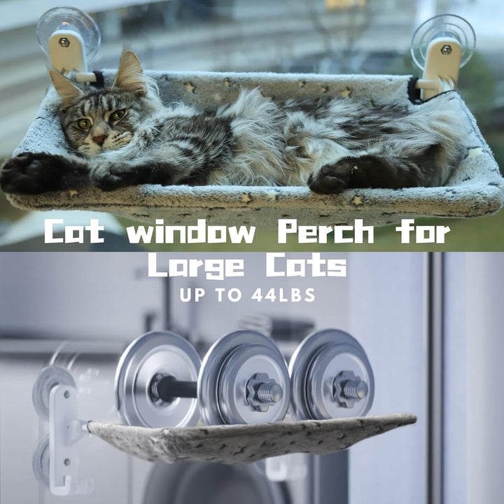 Katzen Fensterliege, Faltbare Hängematte Katze mit Leuchtenden Sternen, Fensterplätze mit Starken Sa