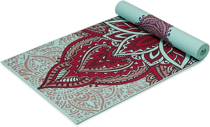 Gaiam Yogamatte – Premium 6 mm Druck beidseitig extra dick rutschfest für alle Arten von Yoga, Pilat