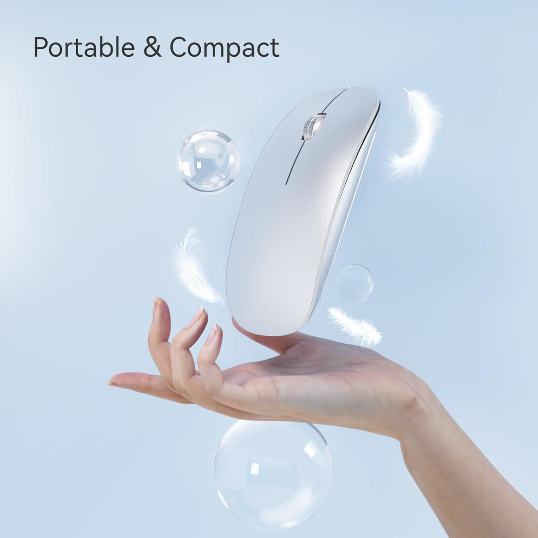Uiosmuph Bluetooth Maus, Kabellose Maus mit USB-Nano-Empfänger, Tri-Mode (Dual Bluetooth 5.1 + 2.4GH