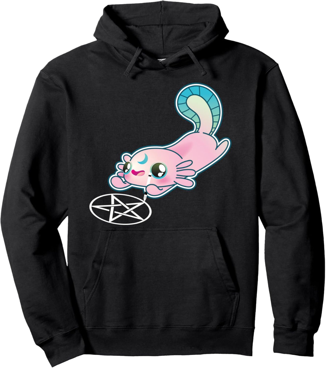 Axolotl Pentagram Goth Axolotl Pullover Hoodie