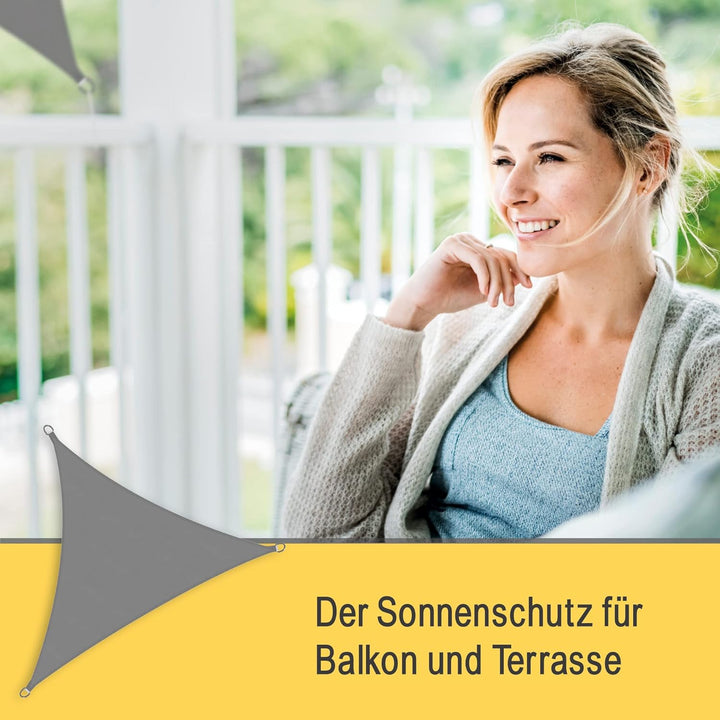 Sol Royal Sonnensegel dreieckig Wasserdicht Terrasse UV Sonnenschutz Segel | 3,6x3,6x3,6m Grau Balko