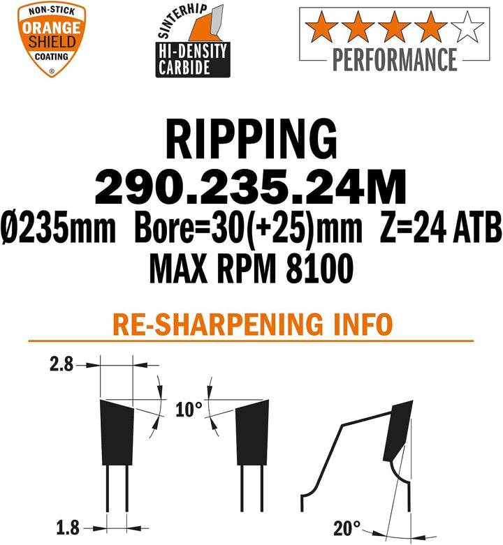 Cmt 290.235.24 M Ripping Klinge z-24 d-235 B-30 K-2,8 p-1,8