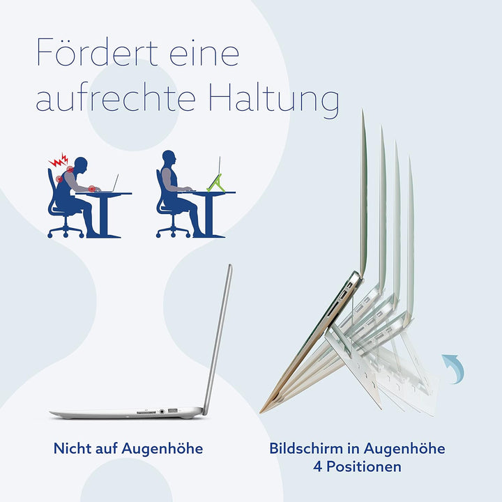 R-GO Tools RGORIATWH R-Go Riser Attachable Laptopständer weiss, Weiss