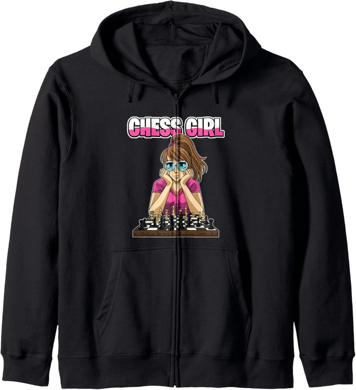 Schachmädchen gibt es wirklich - Schachfiguren - Schach Kapuzenjacke