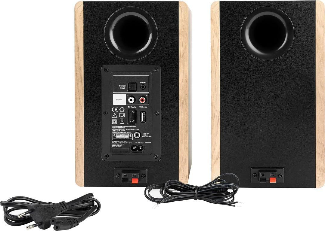 Thomson Cosy Bibliotheks-Lautsprecher, 150 W, Stereo, Bluetooth 5.3, USB-Wiedergabe, Fernbedienung,