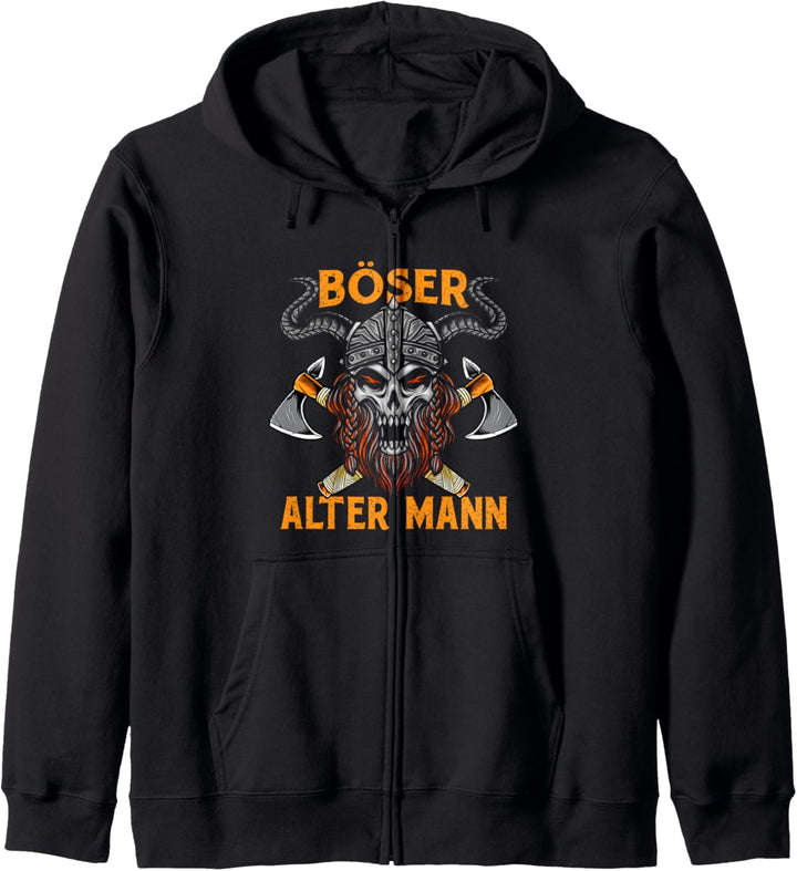 Böser alter Mann Grossvater Opa Wikinger Vintage Kapuzenjacke