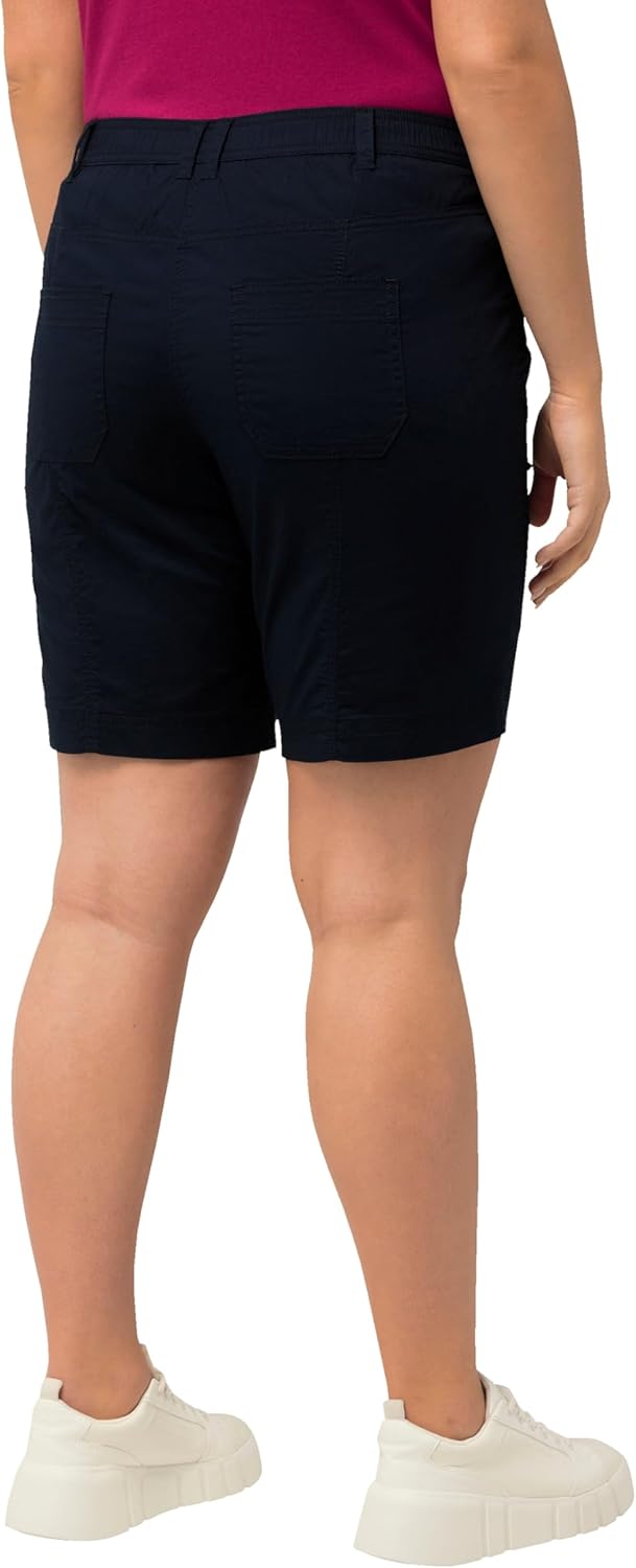 Ulla Popken Damen grosse Grössen Übergrössen Plus Size Cargo-Bermuda, Komfortbund, 4-Pocket-Schnitt