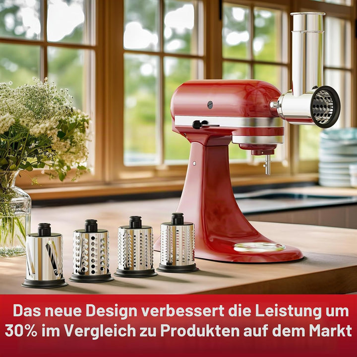 Edelstahl Hobel Shredder Aufsatz für KitchenAid Mixer, Käsereibe Aufsatz für Kitchenaid, Gemüsehobel