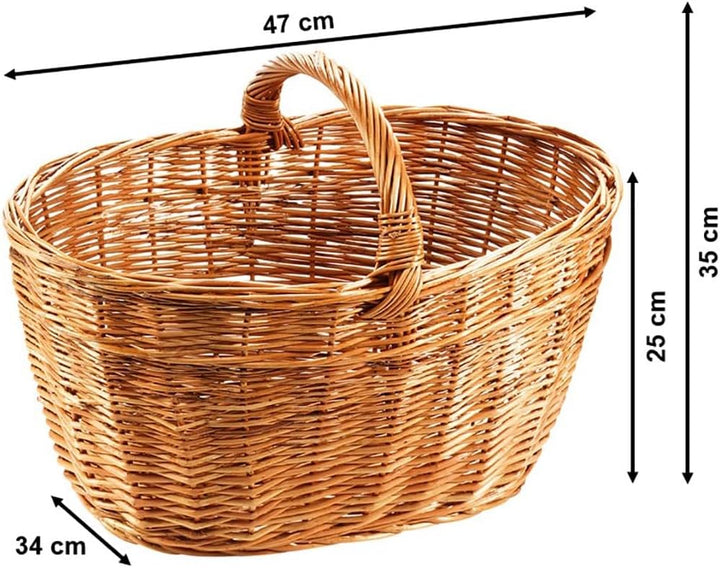 Kobolo Autokorb Einkaufskorb aus Weide handgeflochten 25 cm