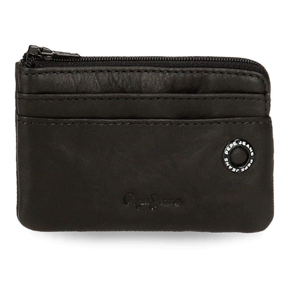 Pepe Jeans Badge Geldbeutel, única Schwarz, Schwarz