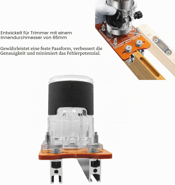 2-in-1-Holz-Router-Basis, Kompakte Holz-Palmen-Router-Basis aus Aluminiumlegierung, Router-Schlitzha