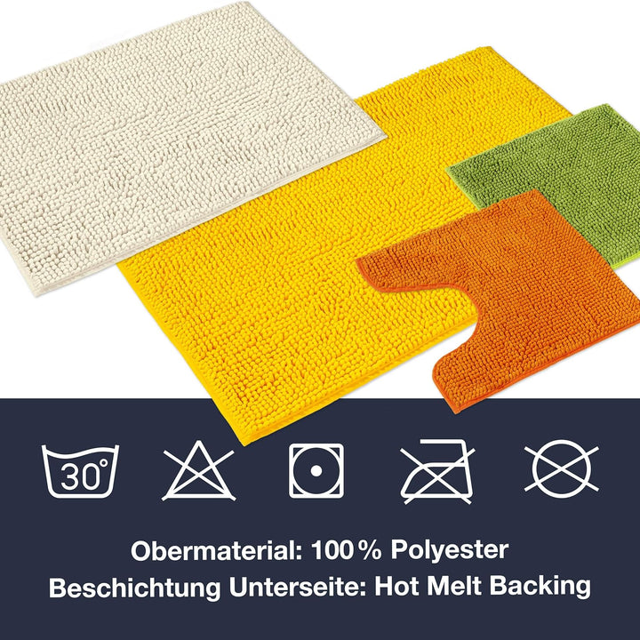 WohnDirect Badematten Set 2 teilig Beere • WC Vorleger (45x45cm), Badematte (50x80cm) • rutschfest w