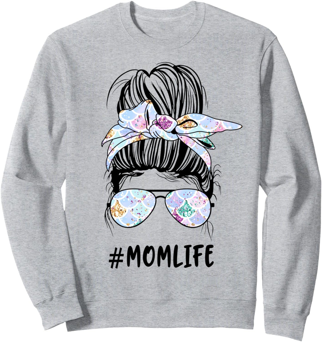 Meerjungfrau Mutter Leben chaotisch Brötchen passende Mutter Sweatshirt