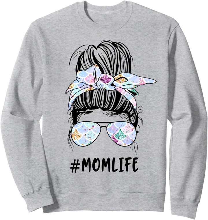 Meerjungfrau Mutter Leben chaotisch Brötchen passende Mutter Sweatshirt