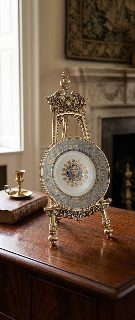 Präsentationsständer haltende Stativ Barock Messing H. cm.25-Teller-Kollektion
