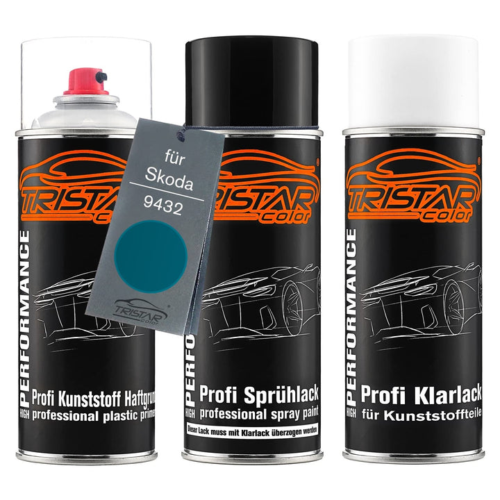 TRISTARcolor Autolack Spray Kunststoff für Skoda 9432 Admiral Blue Metallic