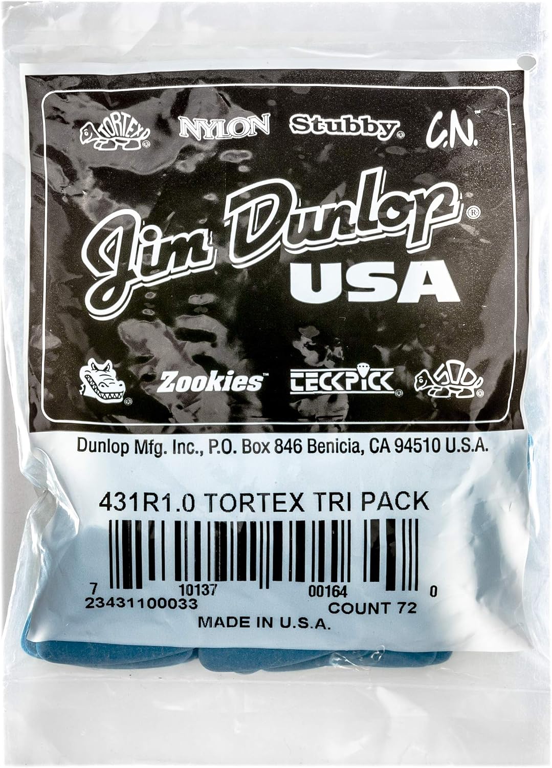 Médiators Jim Dunlop 1,00mm Tortex Triangle 1,00mm sachet de 72 Sachet de 72 1,00mm, Sachet de 72 1,