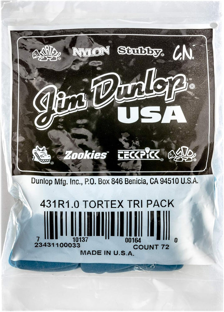 Médiators Jim Dunlop 1,00mm Tortex Triangle 1,00mm sachet de 72 Sachet de 72 1,00mm, Sachet de 72 1,