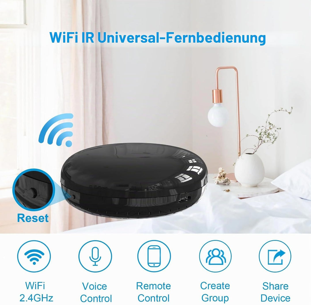 ANTELA WLAN Alexa IR Infrarot Universal Fernbedienung Smart Home, kompatibel mit Google Home, All-in