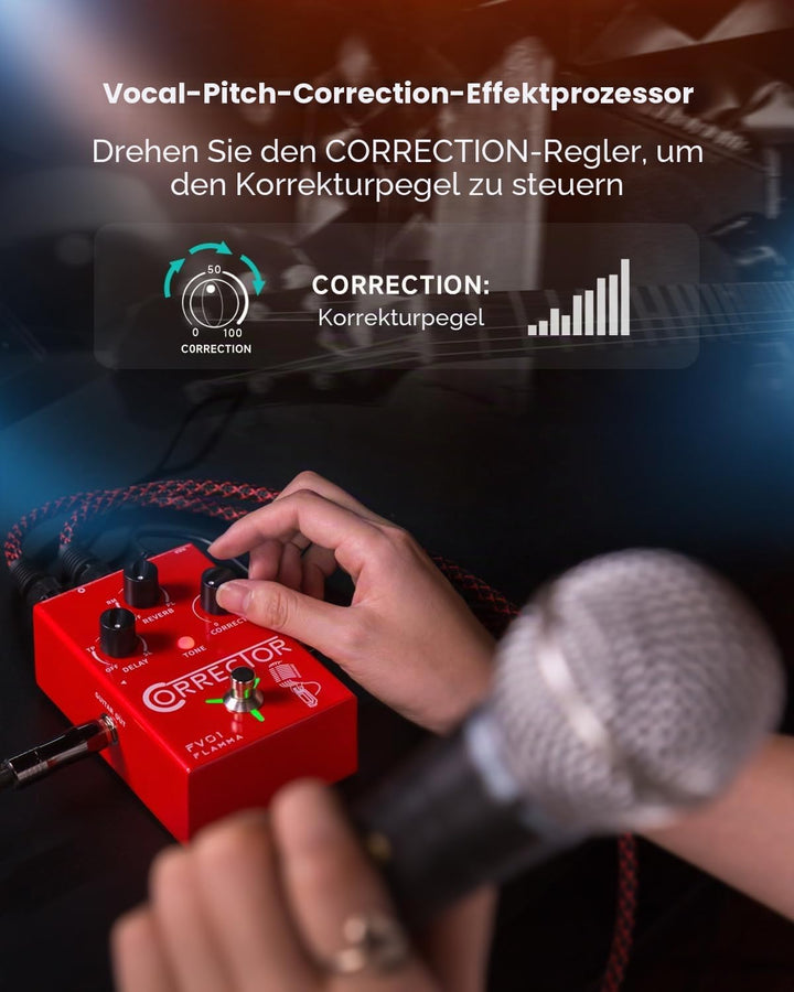 FLAMMA FV01 Vocal Effects Processor Pitch Correction Voice Pedal Vocal Stompbox Microphone Amplifier