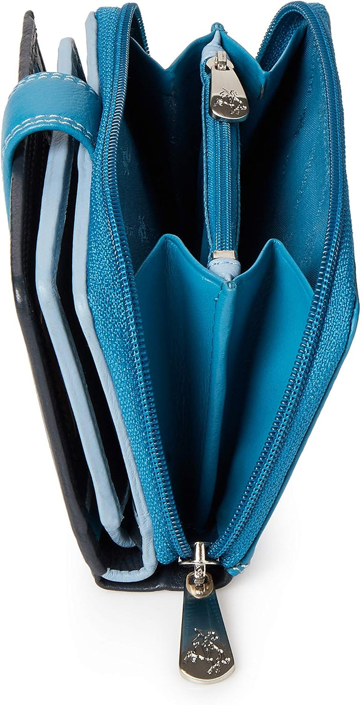 VISCONTI Leder Portemonnaie Damen RFID Schutz Geldbeutel Damen Geldbörse Bifold Mehrfarbig Portmonee