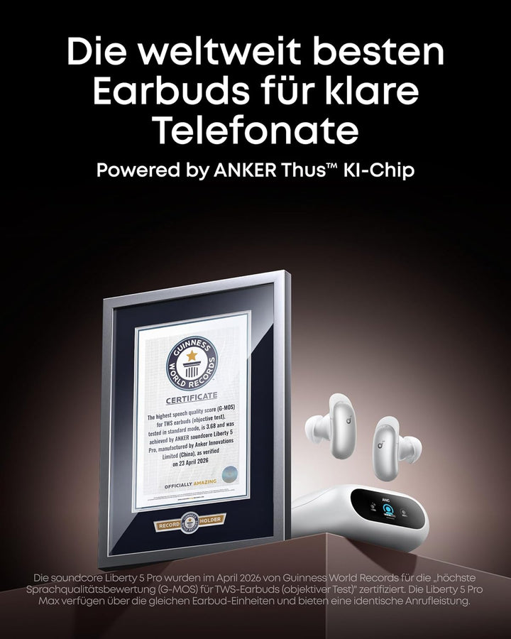 soundcore by Anker Liberty 5 Pro Noise Cancelling Kopfhörer, ANC 4.0 Liberty 5 Pro Wolkenweiss, Libe