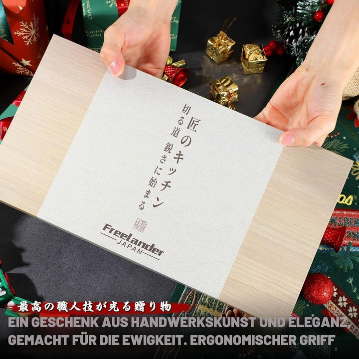 Freelander Küchenmesser Set 3-teilig Professionelle, Japanisches Kochmesser 34.1cm, 34.1cm