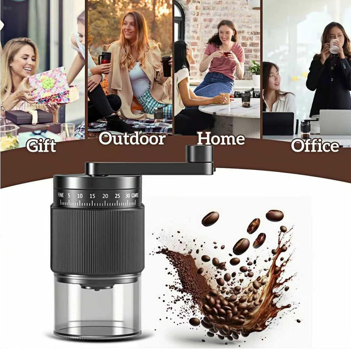 Mini Kaffeemühle Manuell, 35 Externe Einstellbare Mahlgrade, Handkaffeemühle mit Verschleissfester K