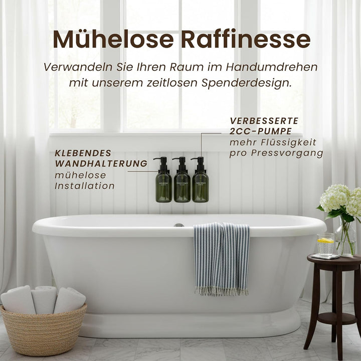 MaisoNovo Seifenspender Dusche Ohne Bohren 3er Set - 500 ml Grün Seifenspender Wandbefestigung Wandm