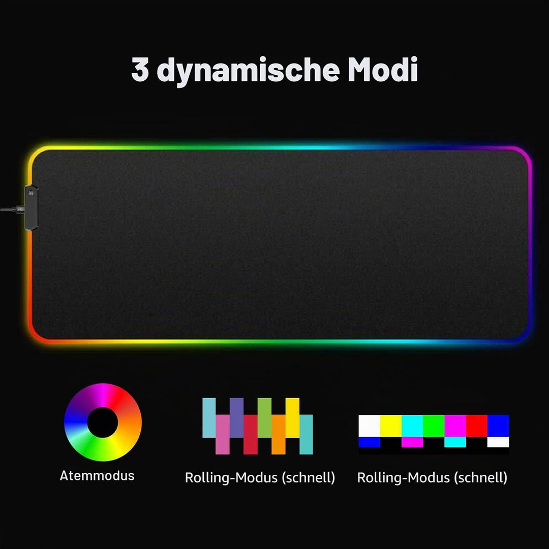 Personalisiertes RGB Gaming Mauspad, Personalisiertes LED Mauspad mit Foto Text, wasserdichte Oberfl