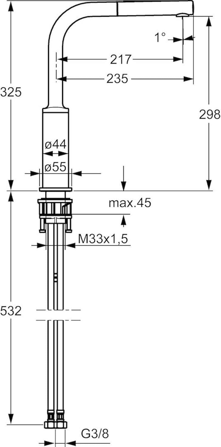 Hansa 54912273 Hansaronda Spültisch Armatur, Chrom