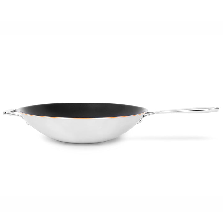 Olav Olavson® Wok Kupferpfanne mit Antihaftbeschichtung aus 5-Schicht-Material, induktions- und spül