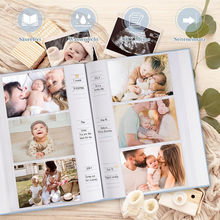 Ywlake Baby Fotoalbum 10x15 300 Fotos, The Story of you Leinen Baby Fotobuch Einsteckalbum Babyalbum