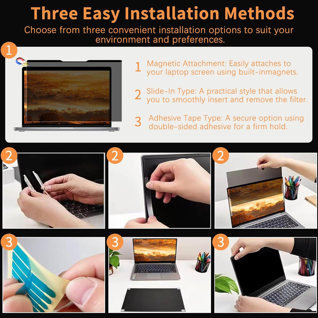 Laptop Magnetischer Monitor Blickschutzfilter für 16 Zoll 16:10, Abnehmbar Anti Glare, Anti Blaulich