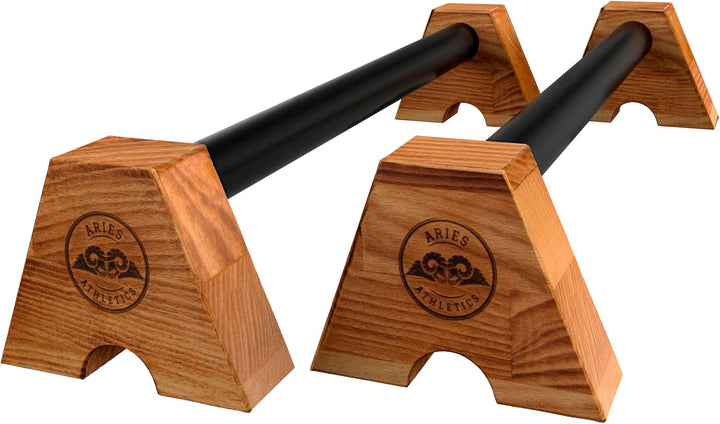 Aries Athletics Midletts Liegestützgriffe aus Holz mit extra langen Griffen für Calisthenics Trainin