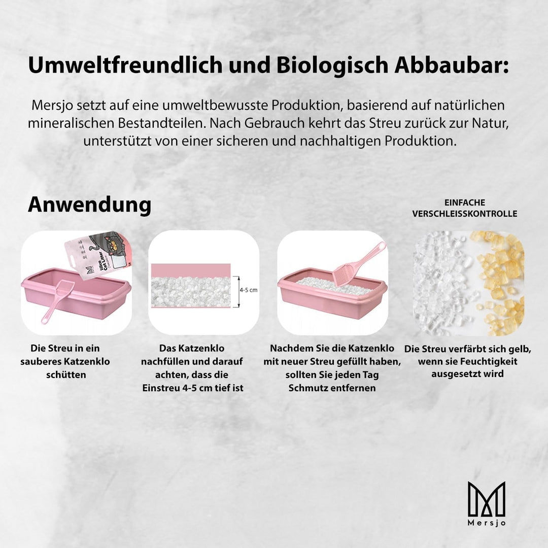 Sensitive Premium Silikat Katzenstreu - Natürlich, Geruchsfrei, Komfortabel für Empfindliche Katzen,