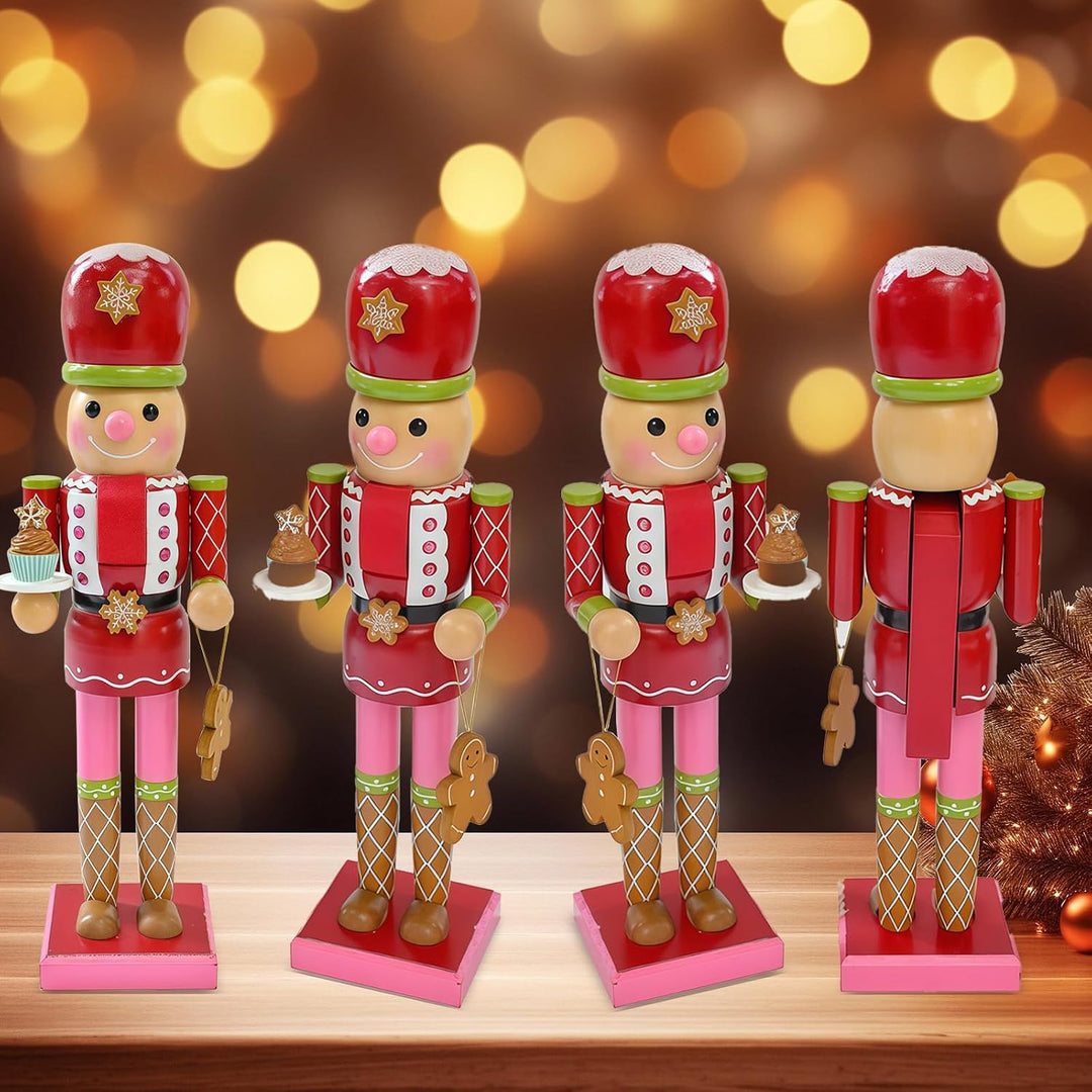 35 cm Holz-Cookie-Frauen-Nussknacker-Soldat-Weihnachtsdekorationen, grosse Weihnachts-Nussknacker-Fi