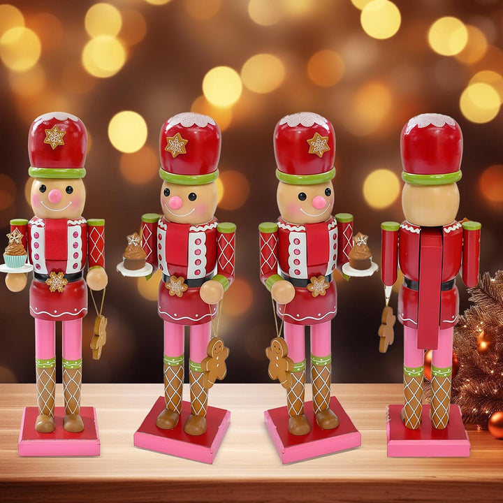 35 cm Holz-Cookie-Frauen-Nussknacker-Soldat-Weihnachtsdekorationen, grosse Weihnachts-Nussknacker-Fi