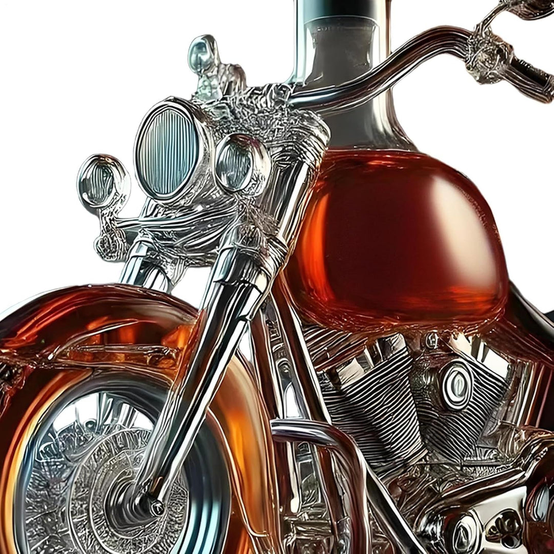 Weinflaschen Aus Glas Im Motorrad-Stil Mit Korken – 3D-Whisky-Dekanter Aus Glas Im Motorrad-Stil, Vi