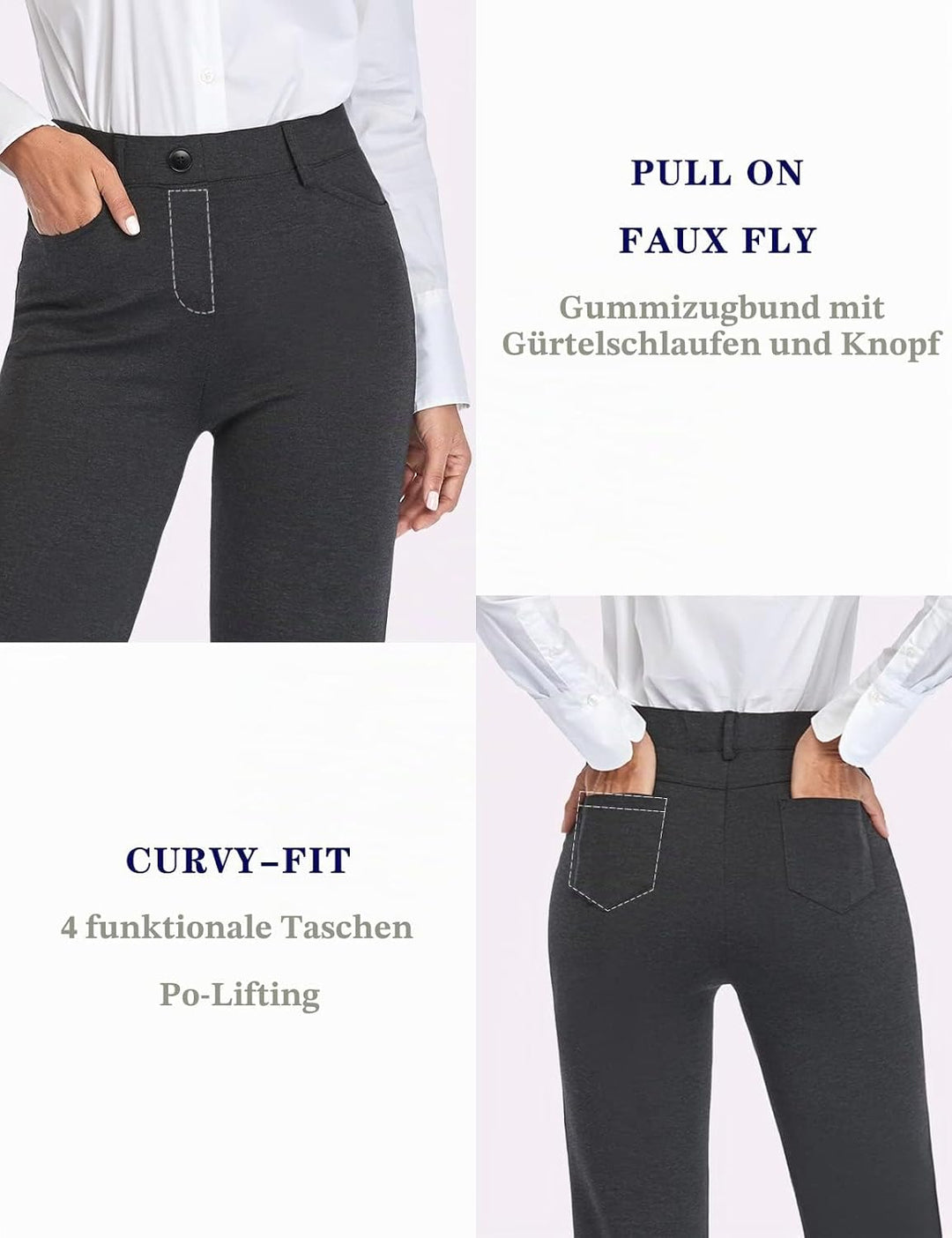 Tapata Damen 71cm/76cm/81cm/86cm Bootcut Stretch-Hose mit 4 Taschen, Tall/Lang/Regulär/Petite Für Bü