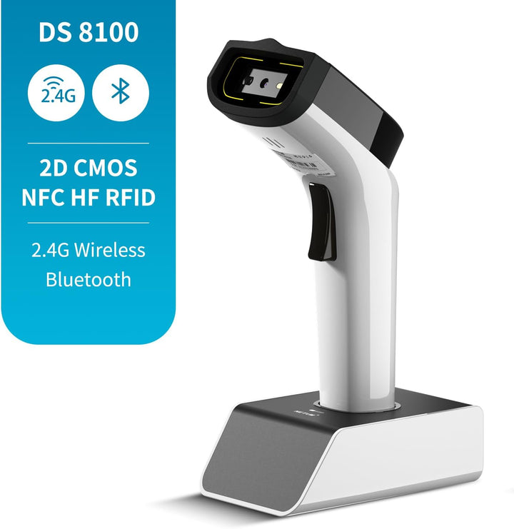 NETUM Kabelloser Hybrid-RFID-Bilder, NF-RFID-Tags-Lesegerät und 1D/2D-QR-Barcode-Scan, Verbindung üb