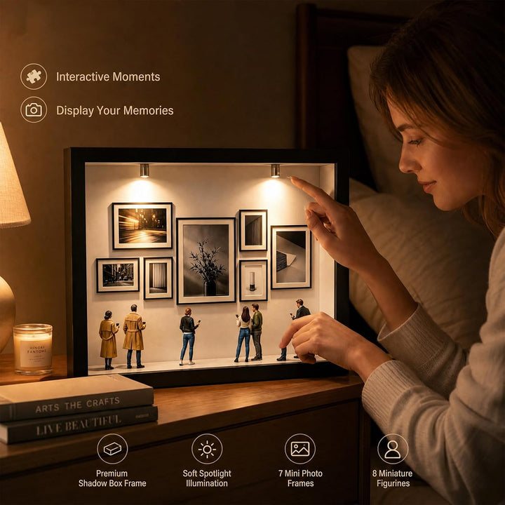 DIY Mini Museum Bilderrahmen, 3D Silhouette Box mit LED &amp; Miniaturfiguren