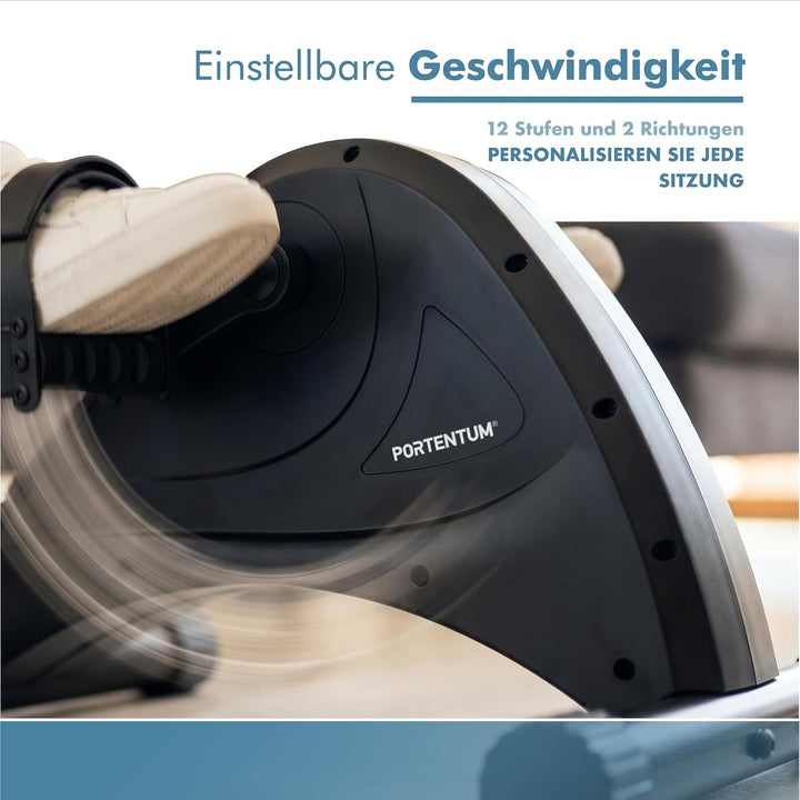 PORTENTUM Pedaltrainer für Senioren elektrisch motorisiert – 12 Geschwindigkeiten und Fernbedienung