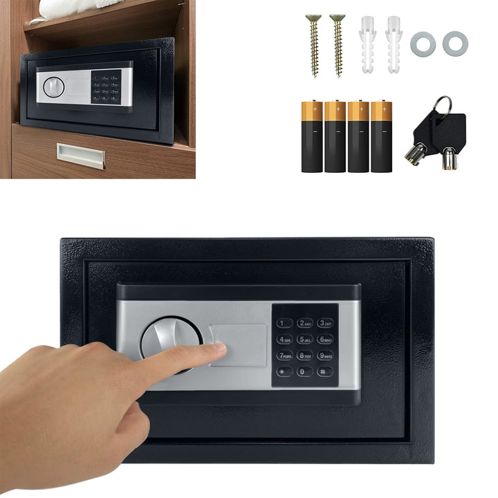 HENGMEI Safe Tresor, 22L Elektronischer Wandtresor, Möbeltresor Geldkassette Tresor Feuerfest Wasser