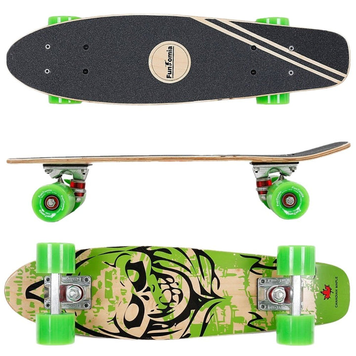 FunTomia Mini-Board Cruiser Skateboard 57cm aus 7-lagigem kanadischem Ahornholz inkl. ABEC-9 Kugella