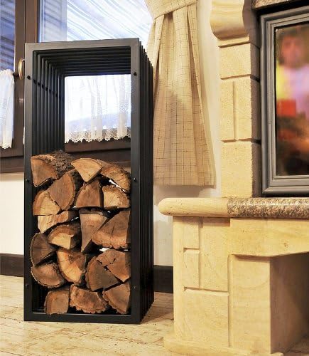 DanDiBo Kaminholzregal D-Stil Kaminholzständer 100 cm Holzkorb Kaminholzhalter Holzregal